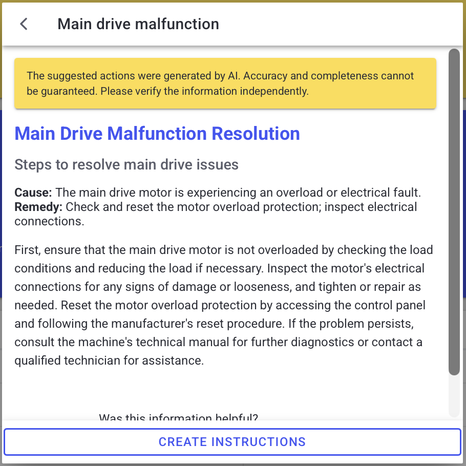 Guidance suggestions popup showing exact and similar matches for a predicted issue