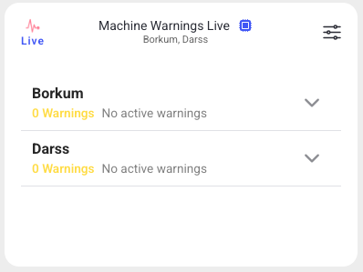 Machine Alerts Live in warnings mode (Machine Warnings Live)