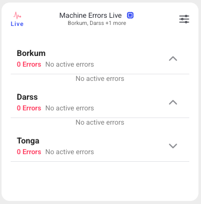 Machine Alerts Live in errors mode (Machine Errors Live)